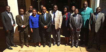 The Commissioner of NSO and DG RCMRD with NSO and RCMRD staff after the inception meeting 2